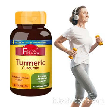 Supplemento di curcuma Supporto antiossidante Capsule di curcumina